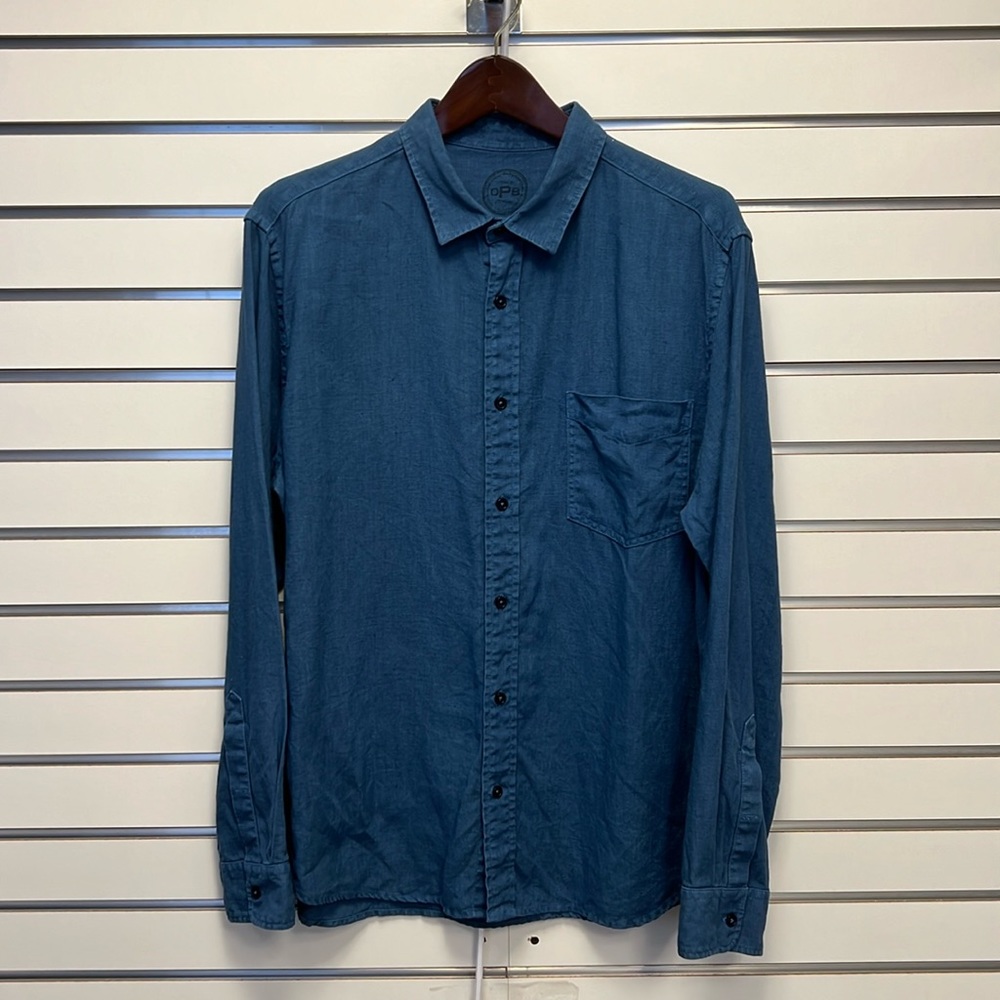 Original Paperbacks Linen men’s long sleeve button down
